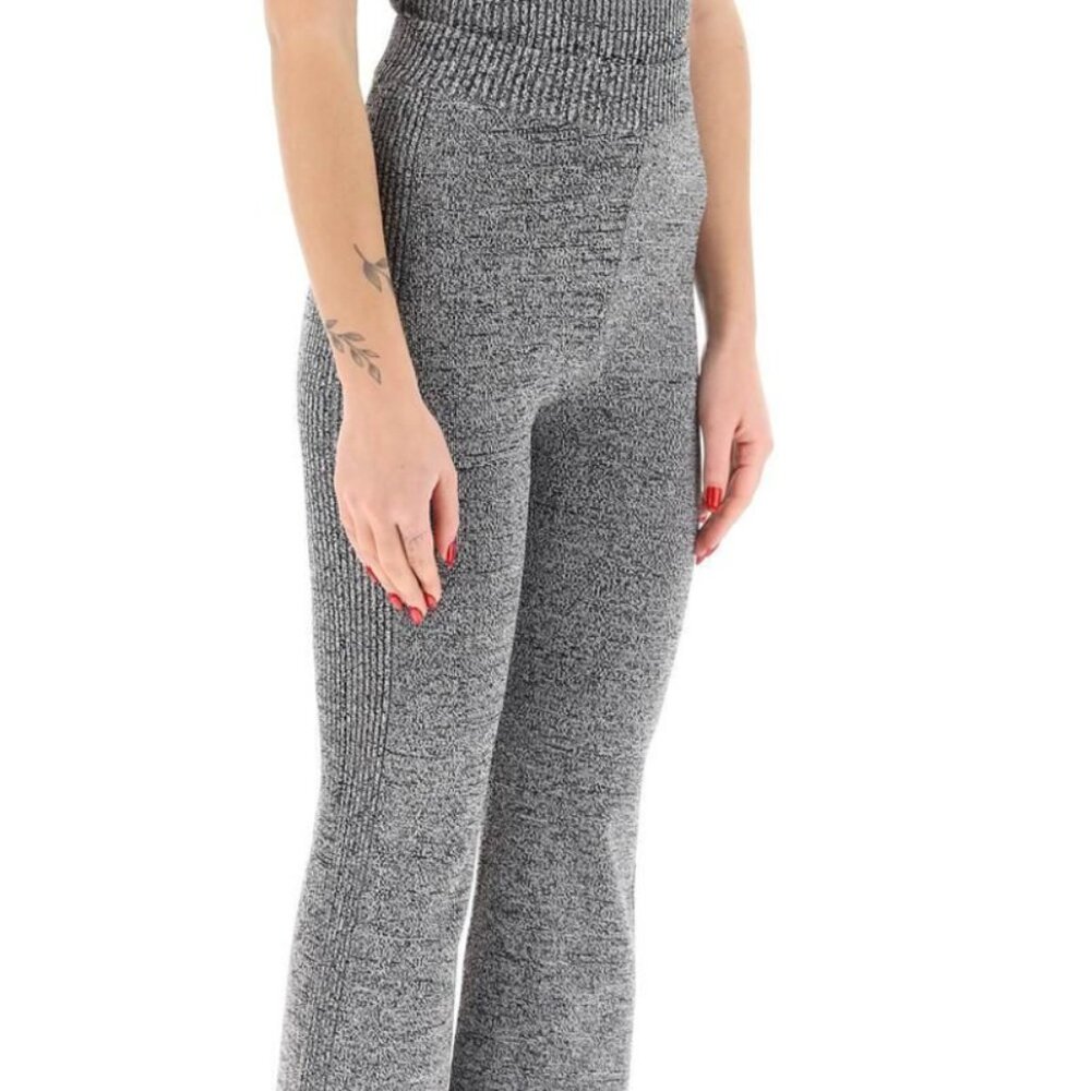 Ganni - Stretch knit cropped pant - grey XS